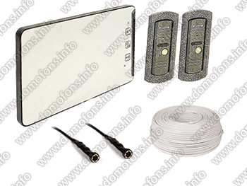Комплект видеодомофона с двумя вызывными панелями и двумя миниатюрными камерами Eplutus EP-2232